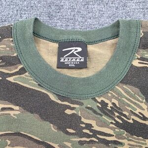 VTG ROTHCO Tiger Stripe Camouflage T Shirt Mens XXL Made in USA Short Sleeve 90s